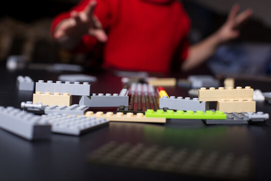 Kids love to play lego. Constructor for education.