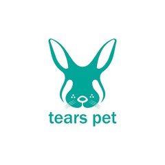 Animal Pet Bunny Rabbit Tears logo design