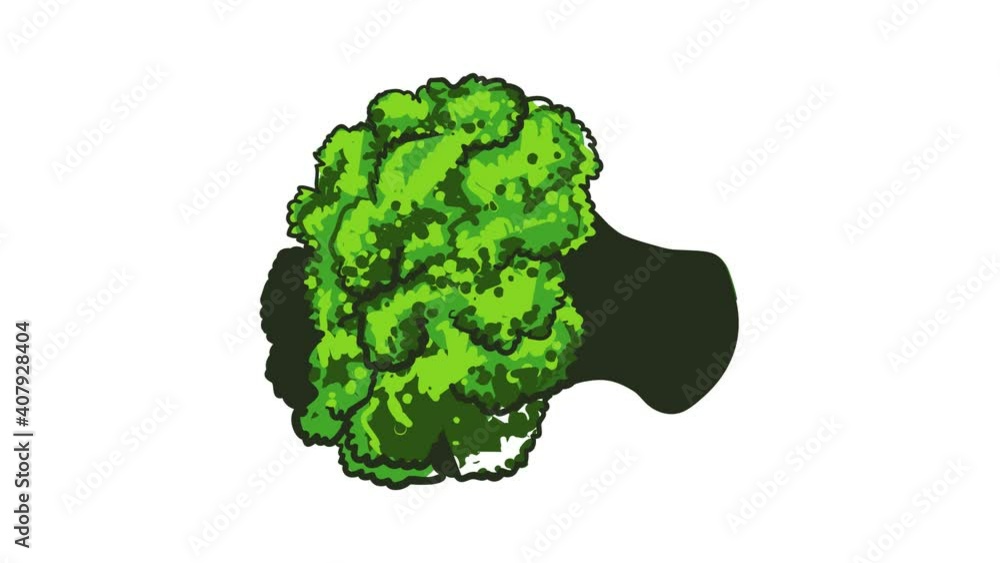 Poster broccoli icon animation best object on white background