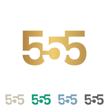 555 lettertype golden logo design
