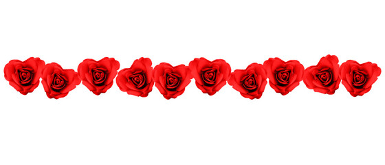 Rosen-Herzen als Rahmen  zum Valentinstag