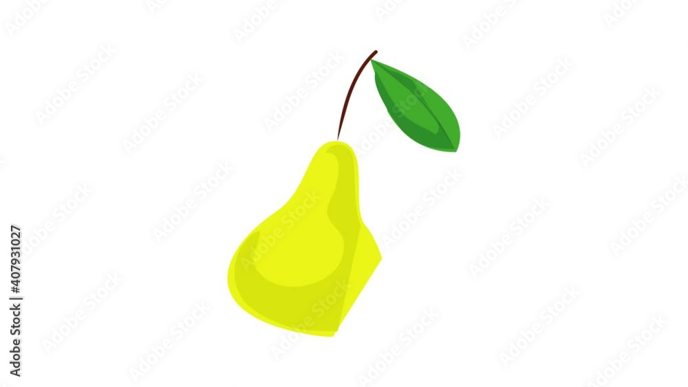 Poster yellow pear icon animation best object on white background