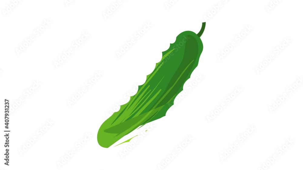 Poster cucumber icon animation best object on white background