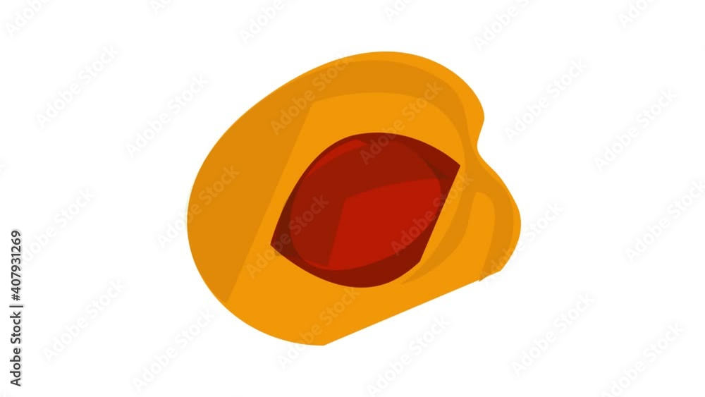Poster half peach icon animation best object on white background