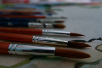 brushes and paint
