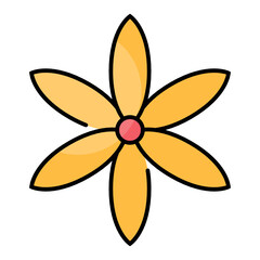 Flower icon design colorline style