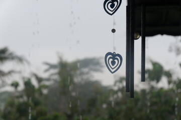 object with raining background