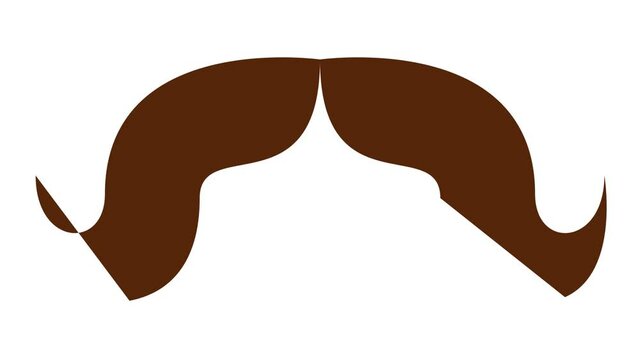 Elegant mustache icon animation best object on white background