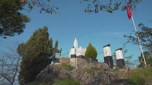 Aerial view of Topal Osman Aga cemetery in Giresun Castle.