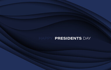 United States President's Day greeting card with waving USA national flag color. Vector illustration