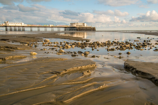Worthing Pier at Low Tide, West Sussex, UK