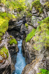 Rosenlaui glacier gorge in the Reichenbachtal valley in Switzerland