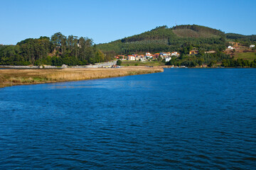 Río Nalón,,tramo bajo desembocadura en Muros, Asturias
