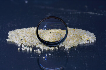 Ammonium iron sulfate photographed in the studio with macro lens and dark background
