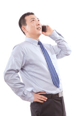 Fototapeta premium Middle aged business man call