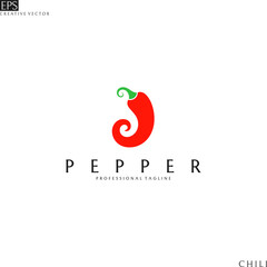 Chili pepper. Logo template 