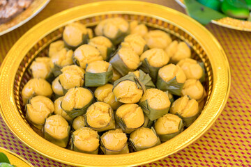 Ancient Thai sweets Thai 
dessert. Sweets in Thai wedding ceremony