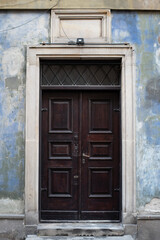 old wooden door in a wall