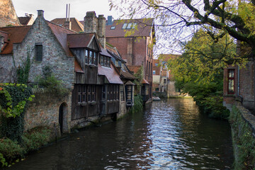 Fototapeta na wymiar water channels in Bruges, Belgium