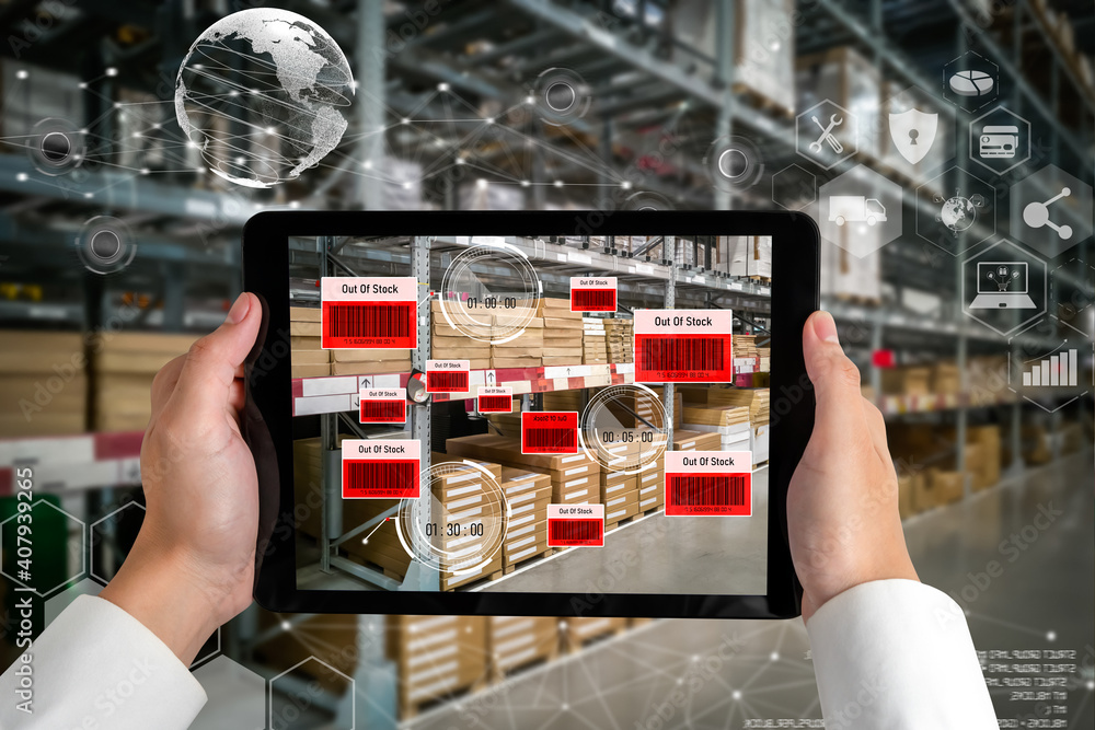 Poster smart warehouse management system using augmented reality technology to identify package picking and
