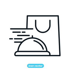 Food delivery icon template color editable. contactless delivering, fast food distribution symbol vector illustration for graphic and web design.