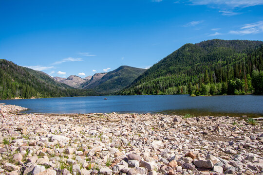 Beautiful shot of the Smith and Morehouse Reservoir near Oakley, Utah