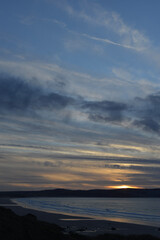 Obraz premium Living the dream Sunset Sea Sky Surf St Ives Bay Gwithian Cornwall