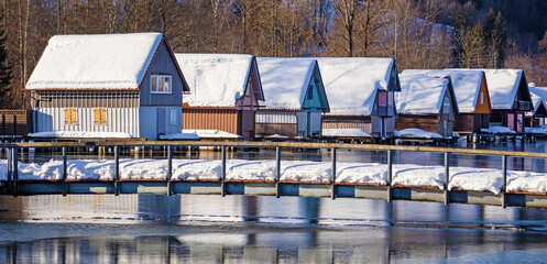 Immenstadt - Bühl - Allgäu - WInter - Bootshäuser - Schnee 