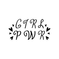 Doodle lettering Girl Power. hand drawn of a lettering Girl Power isolated on a white background. Vector illustration sticker, icon, design element