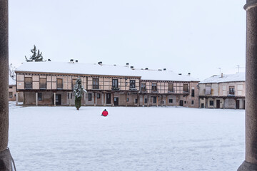 Beautiful scenery of Castle of Leon in Avila Spain Europe during the winter