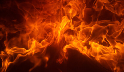 Fototapeta na wymiar Fire flame texture. Abstract burning blaze flames for banner background.