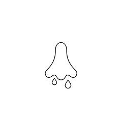 Runny nose line icon, vector pictogram of flu or coronavirus symptom. Nosebleed, nasal mucus illustration