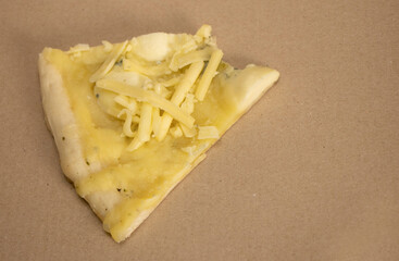 pizza 4 cheese, homemade, cheese pizza with mozzarella, dorblu, blue cheese. Fast food, semi-finished product, four cheese. High quality photo