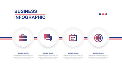 Business connection, workflow and strategy infographic presentation template