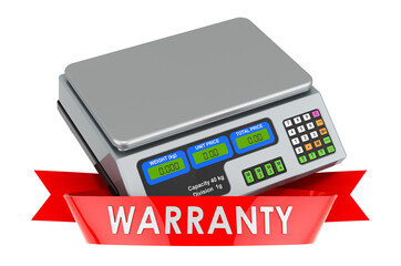 Price computing scale warranty concept. 3D rendering