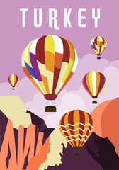 Naklejka premium Abstract banner dedicated to travel to Turkey