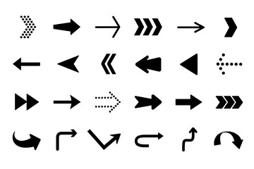 Collection of different arrow signs