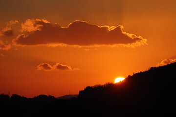 Fototapeta premium 雲と夕日