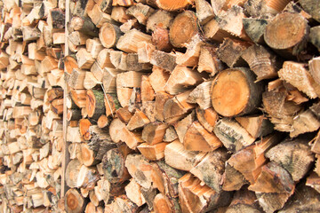 split firewood piled on a pile