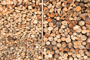 split firewood piled on a pile