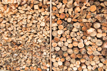 split firewood piled on a pile