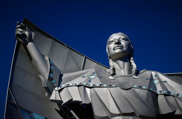 Dignity sculpture by Dale Claude Lamphere located on a bluff overlooking the Missouri River near...