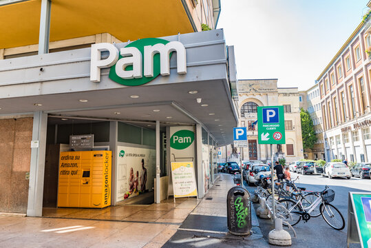 VERONA, ITALY - JUNE 30, 2019: The Gruppo PAM S.p.A is an Italian company founded in 1958 operating in large-scale distribution, also active in catering.