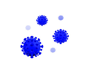coronavirus illustration in blue color