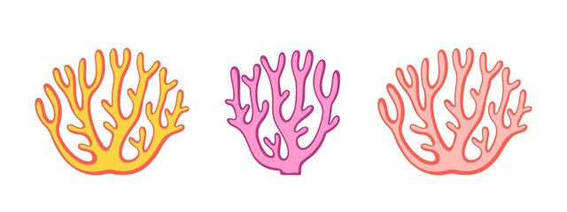 Coral logo. Isolated coral on white background