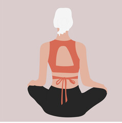 Illustration of a girl in a yoga pose