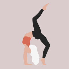 Illustration of a girl in a yoga pose