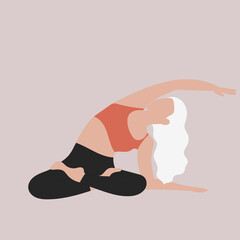 Illustration of a girl in a yoga pose