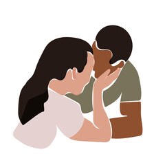 Illustration of a couple in love for valentine's day