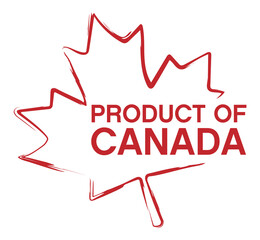 Fototapeta premium Product of Canada with maple icon label badge logo sticker in for Canada-made products and packaging 